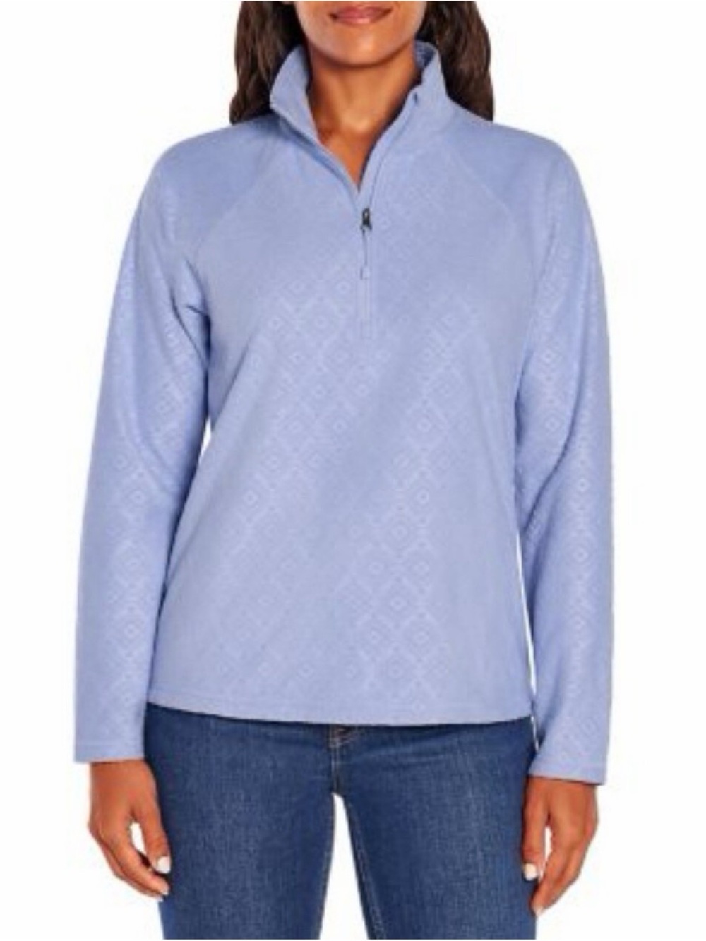 Eddie Bauer Light Purple Quarter-Zip Fleece Pullover